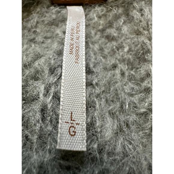 Free People Grey Moonbeam Alpaca Sweater Size L oversized cropped soft wool - Picture 15 of 16